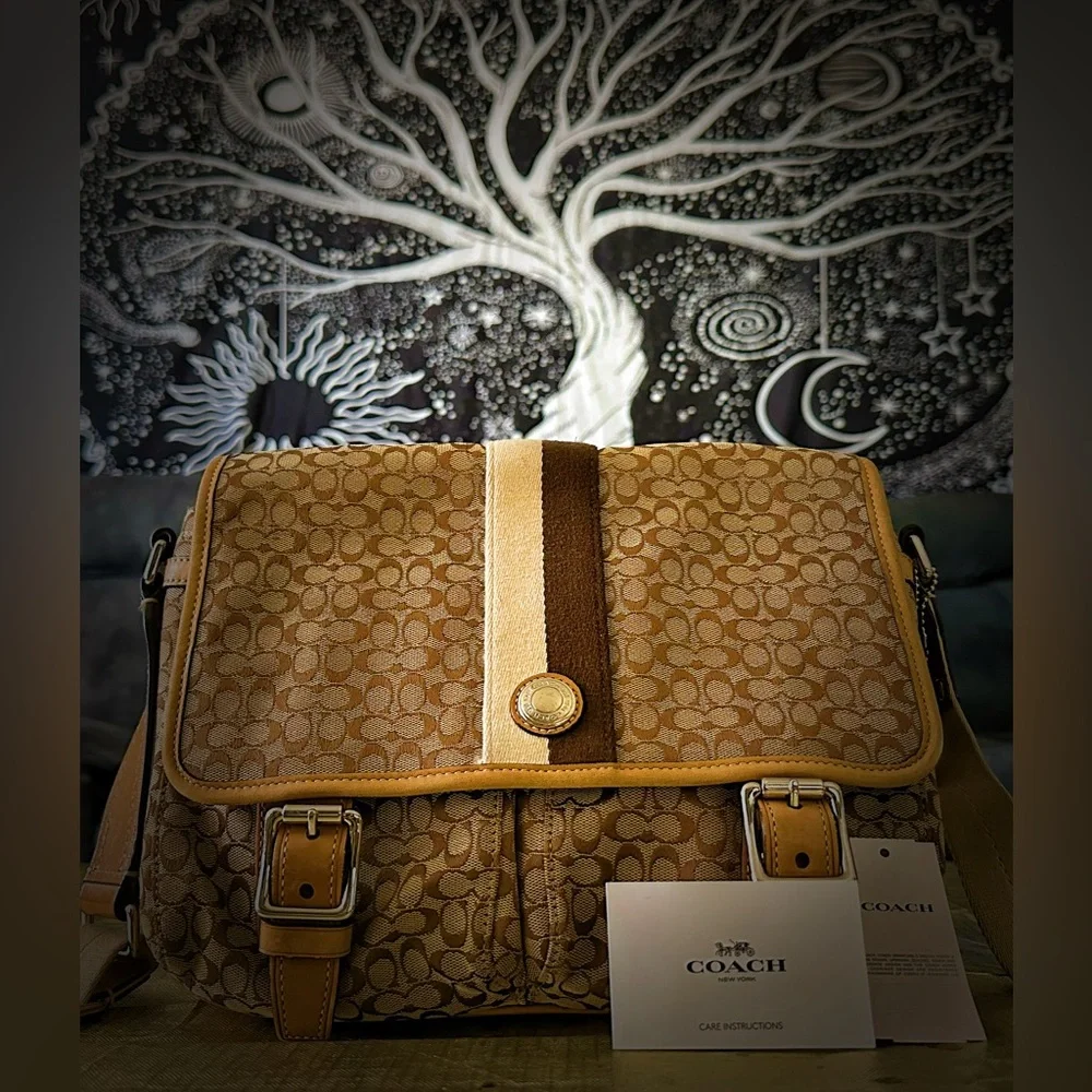 Vintage Y2K Coach Brown Signature Crossbody Bag messenger bag - Picture 6 of 17